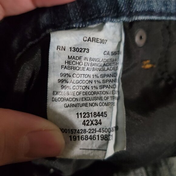 Wrangler Jeans Mens Size 42X34 Blue Slim Straight Retro Stretch Denim - Picture 4 of 13